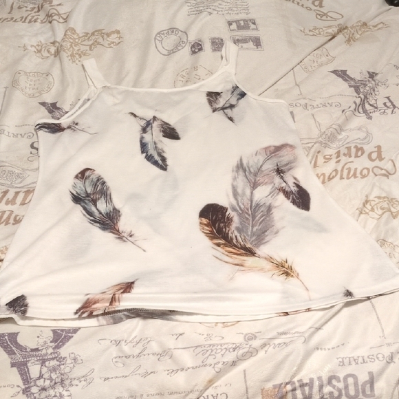 Feather Print Women's Top - Picture 3 of 3